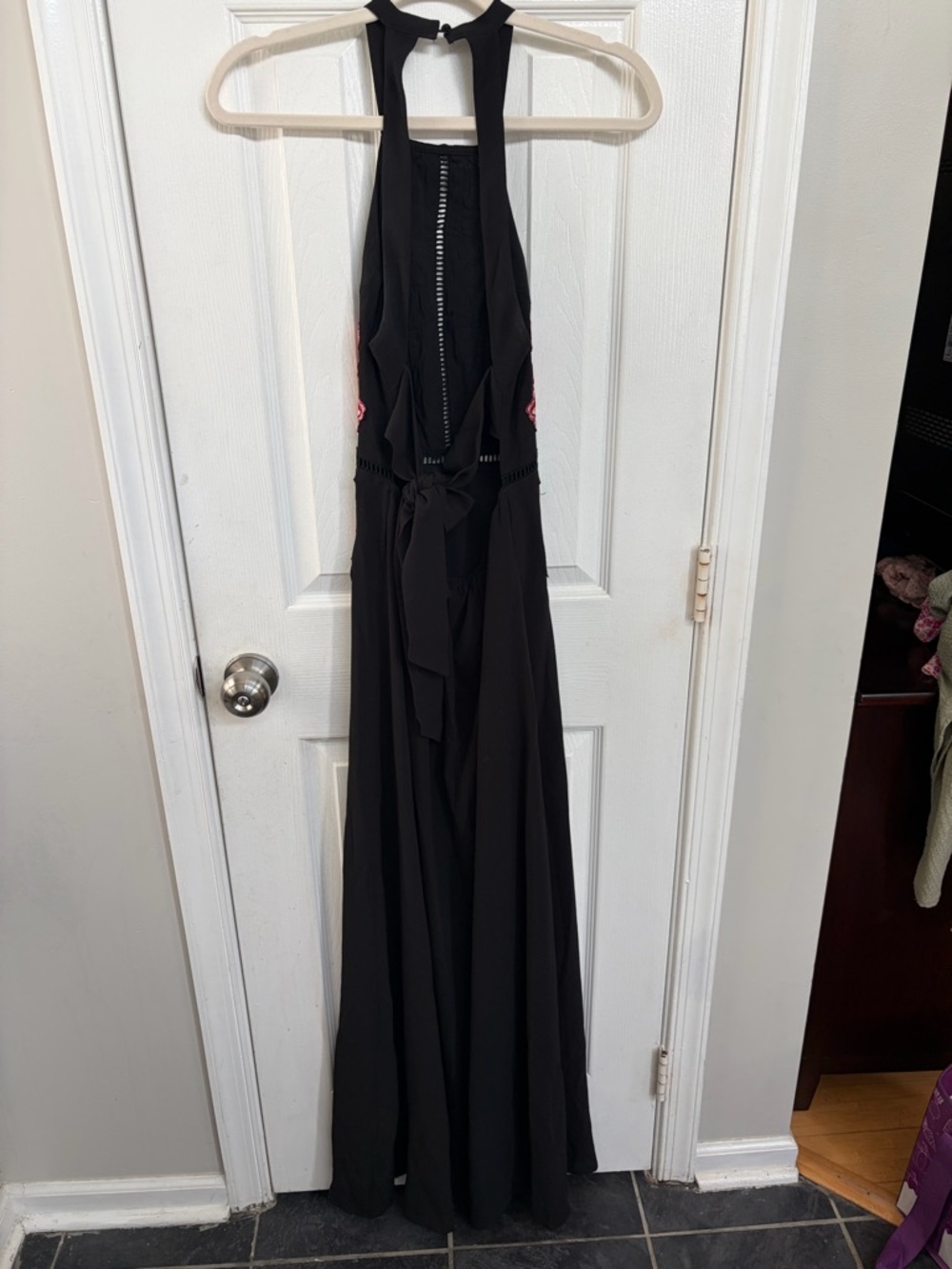 Luxxel Halter Neck Floral Embroidered Maxi Dress - Picture 7 of 9